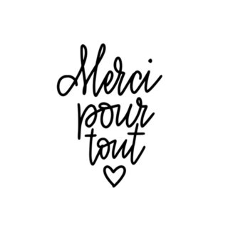 French Calligraphy Merci Pour Tout Lettering Sticker