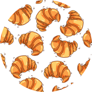 French Croissants Seamless Pattern Illustration Sticker