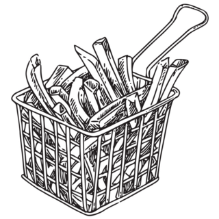 French Fries In Deep Fryer Sticker