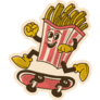 French Fries Jumping On Skateboard Sticker