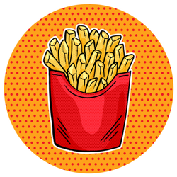 French Fries Pop Art Fast Food Sticker