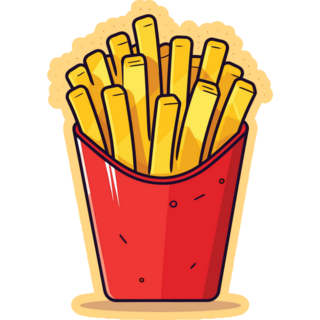 French Fries Potato Box Sticker