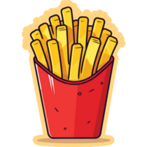 French Fries Potato Box Sticker