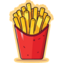 French Fries Potato Box Sticker