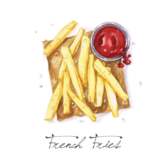 French Fries - Watercolor Food Sticker