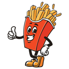 French Fries With Thumbs Up Sticker
