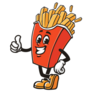 French Fries With Thumbs Up Sticker
