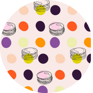 French Macarons Colorful Spotted French Dessert Pattern Sticker