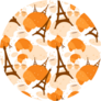 French Pattern Pastries Croissant Eiffel Tower Sticker