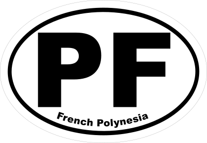 French Polynesia Pf Oval Sticker