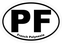 French Polynesia Pf Oval Sticker