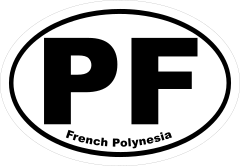French Polynesia Pf Oval Sticker