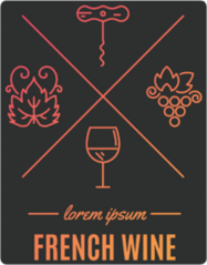 French Wine Elements Sticker