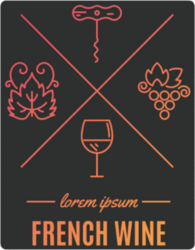 French Wine Elements Sticker