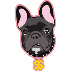 Frenchie The Money Sticker