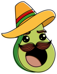 Fresh Avocado With Sombrero Sticker