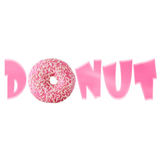 Fresh Baked Pink Donut Sprinkle Lettering Sticker