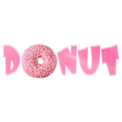 Fresh Baked Pink Donut Sprinkle Lettering Sticker