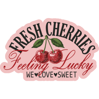 Fresh Cherries Pink Sticker