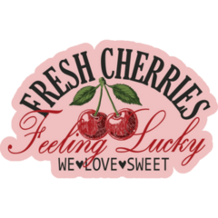Fresh Cherries Pink Sticker