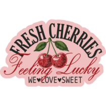 Fresh Cherries Pink Sticker