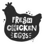 Fresh Chicken Eggs Farm Text Sticker