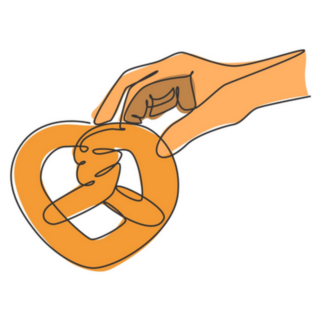 Fresh Delicious German Traditional Pretzel Snack Sticker