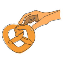 Fresh Delicious German Traditional Pretzel Snack Sticker