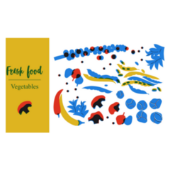 Fresh Food Vegetables Cute Appetizing Blue Sticker 