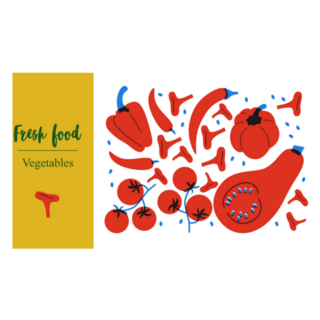 Fresh Food Vegetables Cute Appetizing Sticker