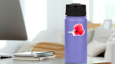 Fresh Hibiscus Flower Sticker on a Water Bottle (New) example