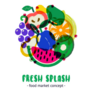 Fresh Splash Farmers Market Concept Sticker