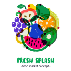 Fresh Splash Farmers Market Concept Sticker