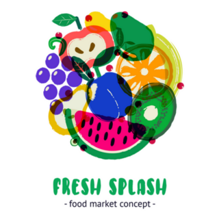 Fresh Splash Farmers Market Concept Sticker