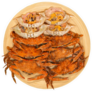 Fresh Steamed Crab On A Plate With Seafood Sauce Sticker