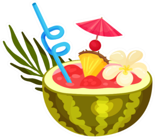 Fresh Watermelon Cocktail Sticker