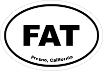 Fresno, California Oval Stickers