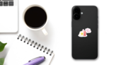 Fried Egg & Bacon Breakfast Characters Better Together Sticker on a Phone (New) example