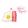 Fried Egg & Bacon Breakfast Characters Better Together Sticker