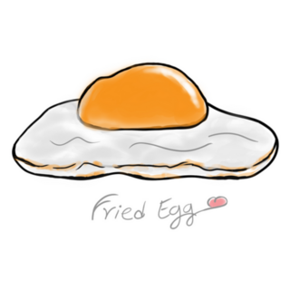 Fried Egg Close-up Breakfast Food Sticker