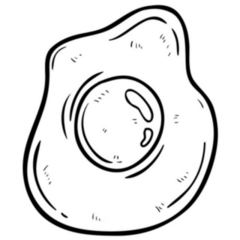 Fried Egg Doodle Art Sticker