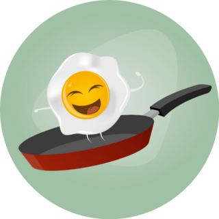 Fried Egg Is Dancing In A Pan Breakfast Sticker