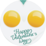 Fried Eggs Heart Valentines Day Sticker