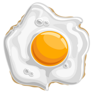 Fried Shiny Chicken Egg For Breakfast Sticker