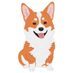 Friendly Corgi Smile Sticker