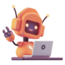 Friendly Positive Computer Robot Sticker