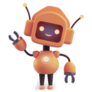 Friendly Positive Cute Robot Sticker