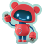 Friendly Positive Little Red Robot Sticker