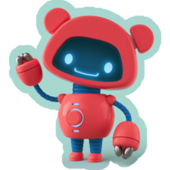 Friendly Positive Little Red Robot Sticker