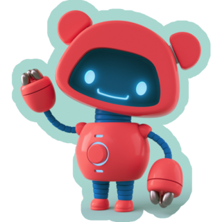 Friendly Positive Little Red Robot Sticker